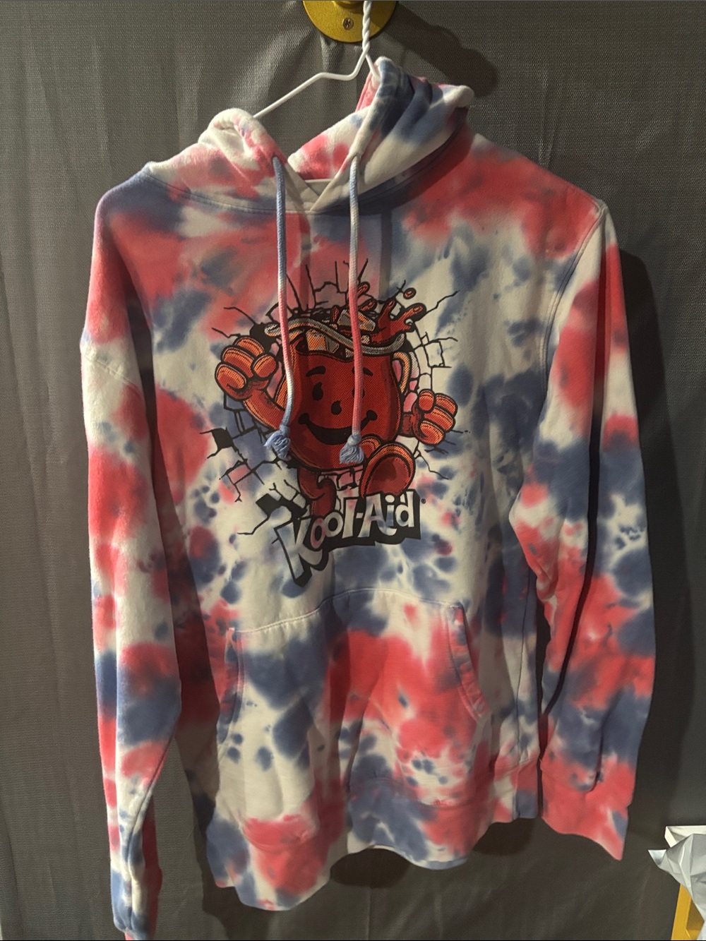 MAD Engine Men's Tie-Dye Zip-Up Hoodie - Red, Blue, White